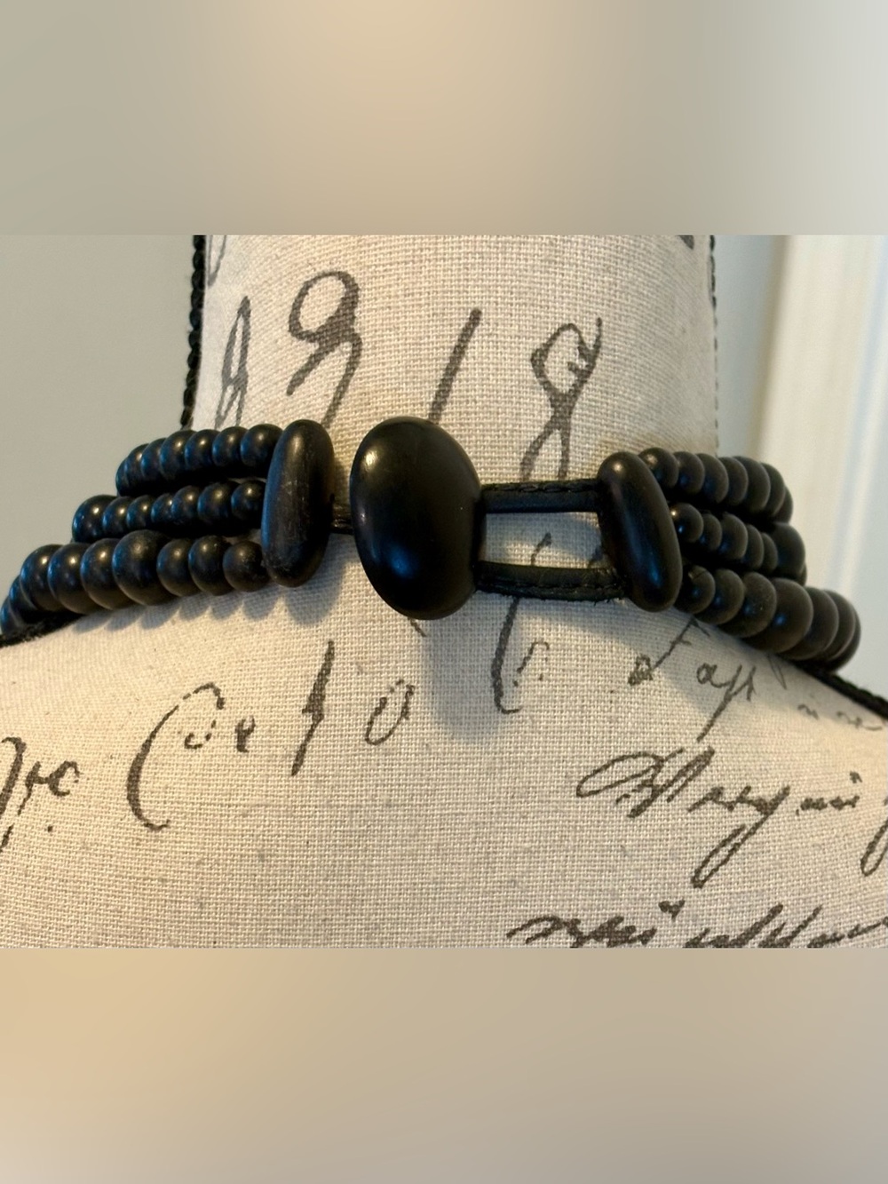 Monies Denmark Signed Collectible Wood Multi Strand Statement Necklace - Picture 3 of 15
